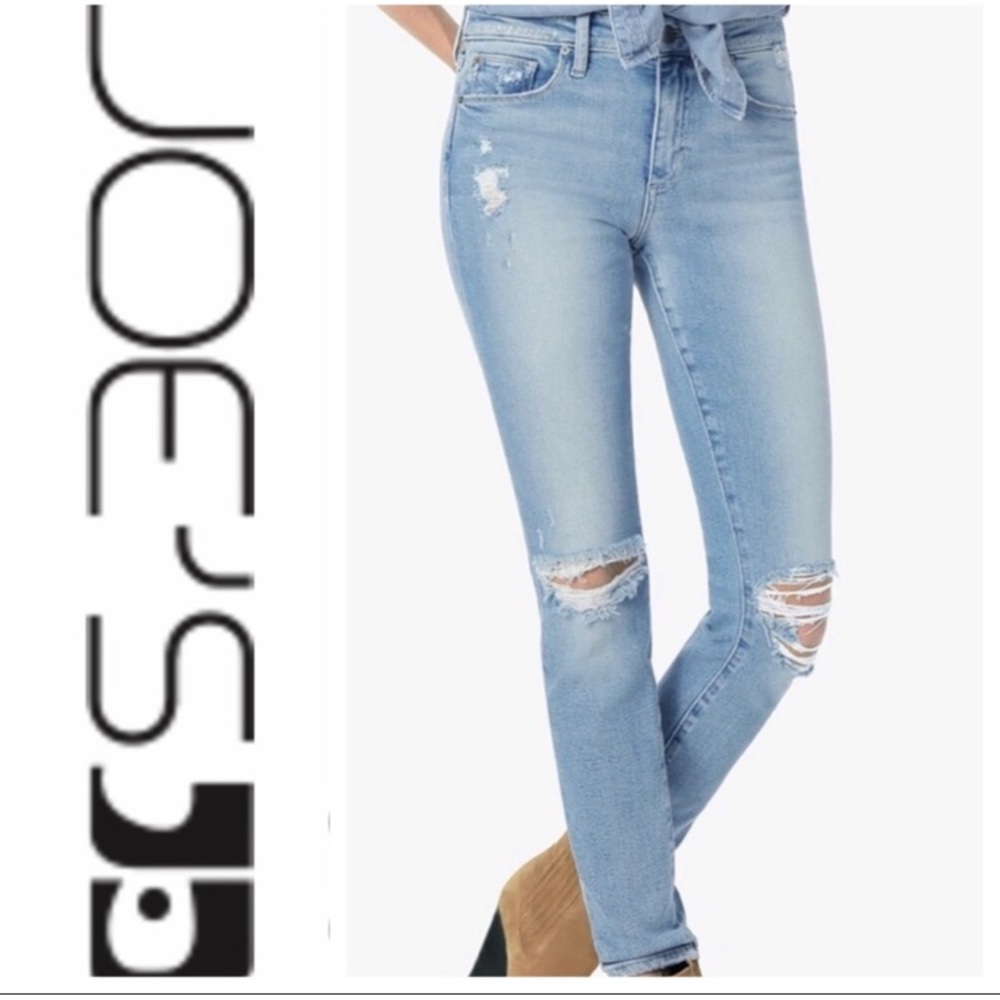 *Joe’s Jeans Shailene The Icon Mid Rise Skinny Ankle Light Wash Ripped Denim #Gy
